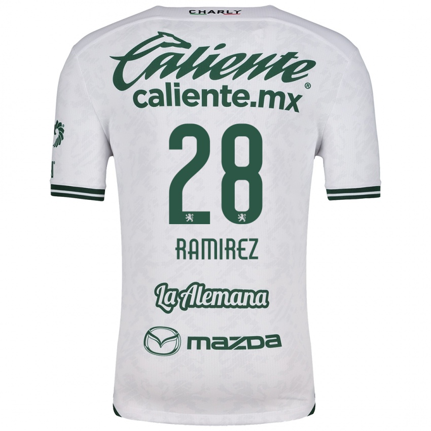 Bambino Maglia David Ramírez #28 Bianco Verde Kit Gara Away 2024/25 Maglietta