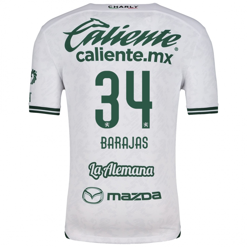 Bambino Maglia Víctor Barajas #34 Bianco Verde Kit Gara Away 2024/25 Maglietta