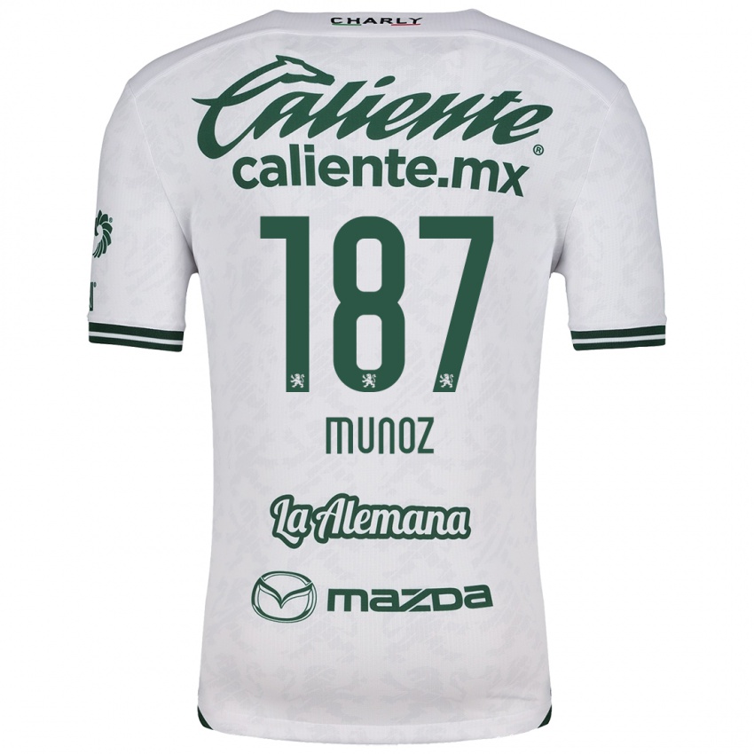 Bambino Maglia Diego Muñoz #187 Bianco Verde Kit Gara Away 2024/25 Maglietta