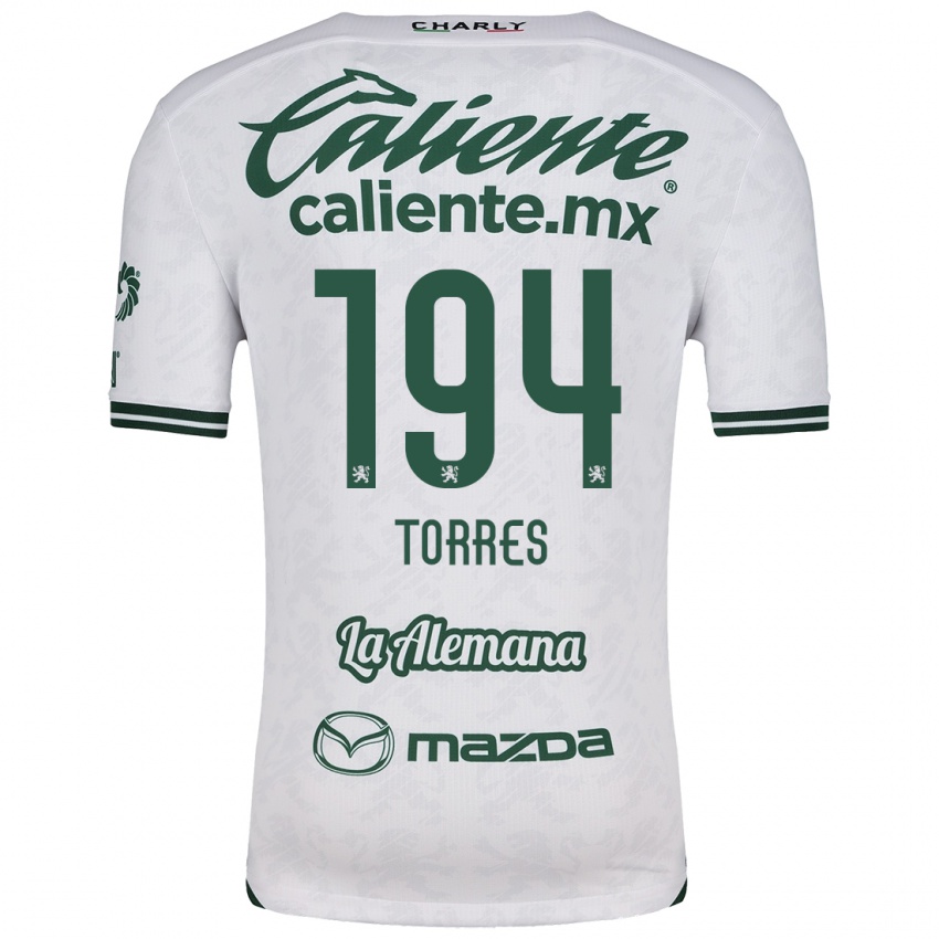 Bambino Maglia Erick Torres #194 Bianco Verde Kit Gara Away 2024/25 Maglietta