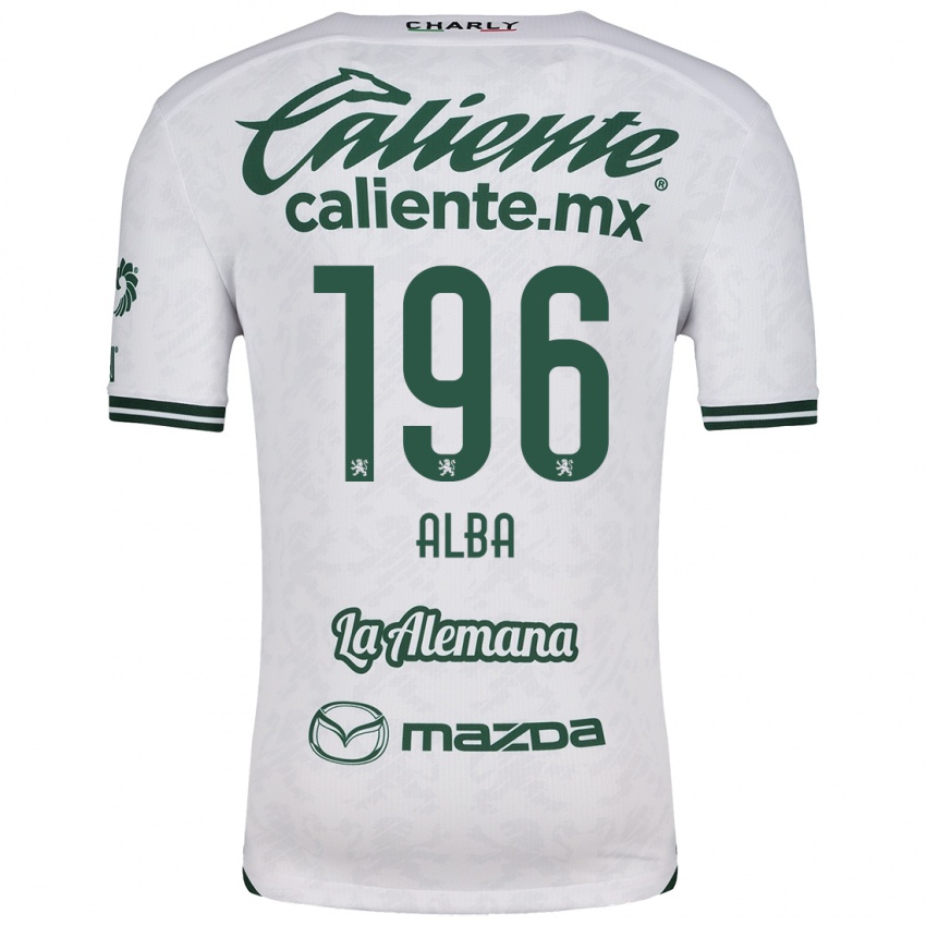 Bambino Maglia Óscar Alba #196 Bianco Verde Kit Gara Away 2024/25 Maglietta