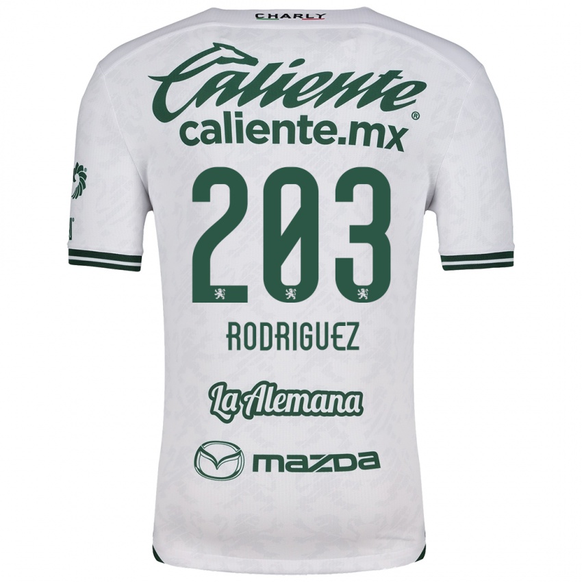 Bambino Maglia César Rodríguez #203 Bianco Verde Kit Gara Away 2024/25 Maglietta