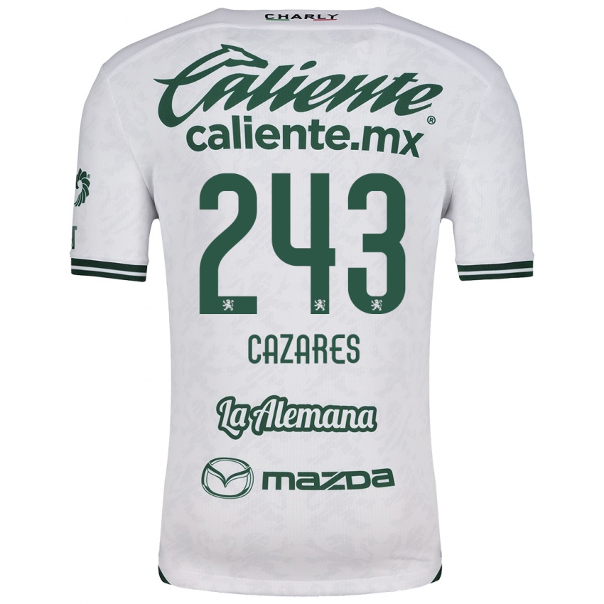 Bambino Maglia Juan Cázares #243 Bianco Verde Kit Gara Away 2024/25 Maglietta