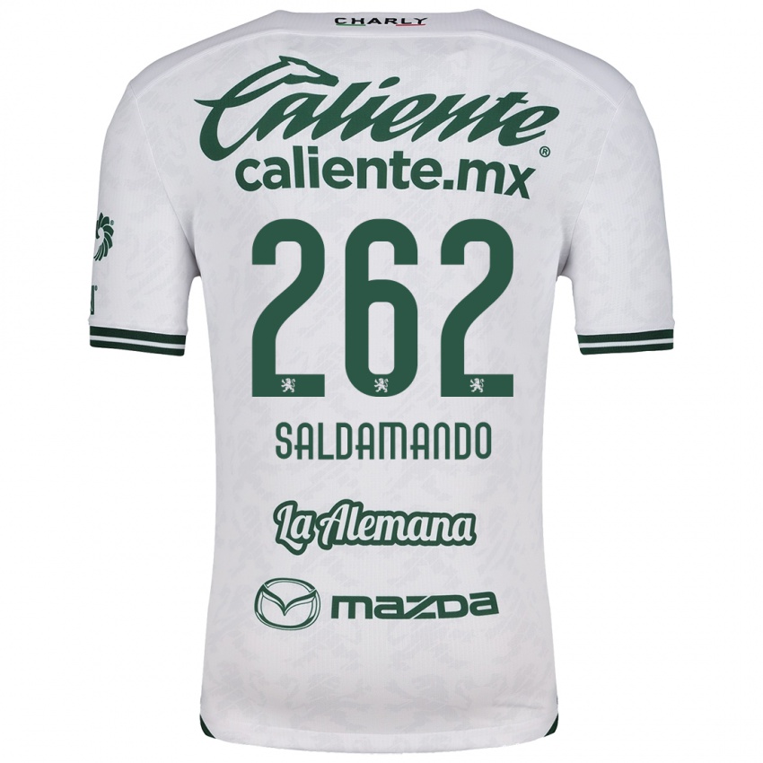 Bambino Maglia José Saldamando #262 Bianco Verde Kit Gara Away 2024/25 Maglietta