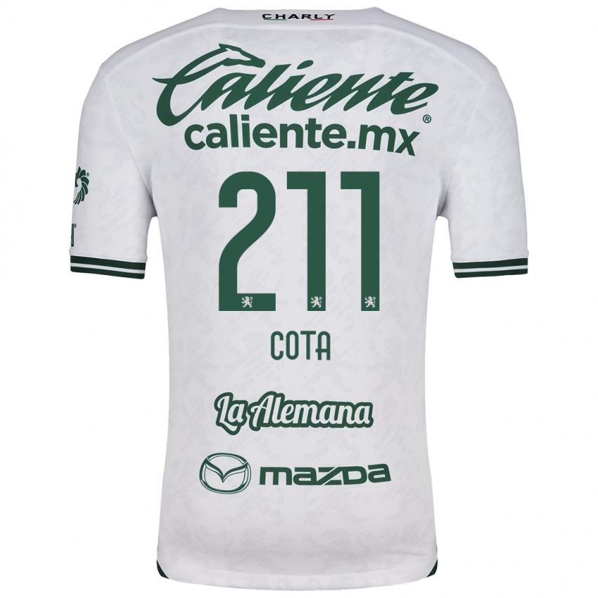 Bambino Maglia Luis Cota #211 Bianco Verde Kit Gara Away 2024/25 Maglietta