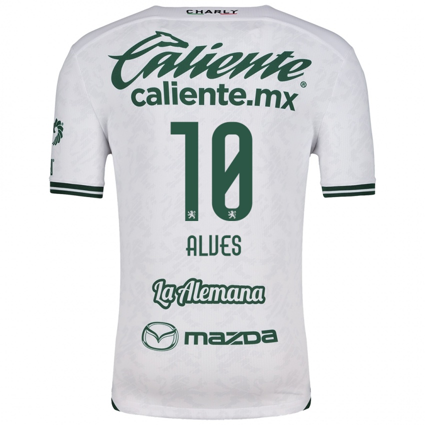 Bambino Maglia Maria Alves #10 Bianco Verde Kit Gara Away 2024/25 Maglietta