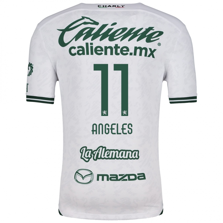 Bambino Maglia Lizbeth Ángeles #11 Bianco Verde Kit Gara Away 2024/25 Maglietta