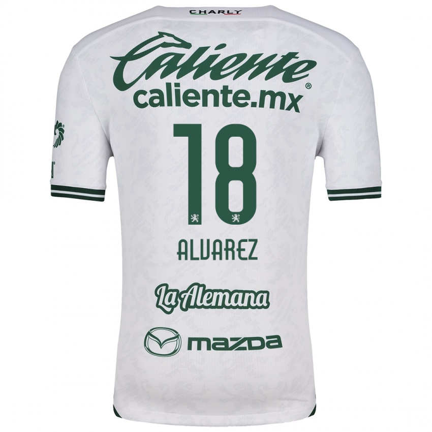 Bambino Maglia Yazmin Álvarez #18 Bianco Verde Kit Gara Away 2024/25 Maglietta