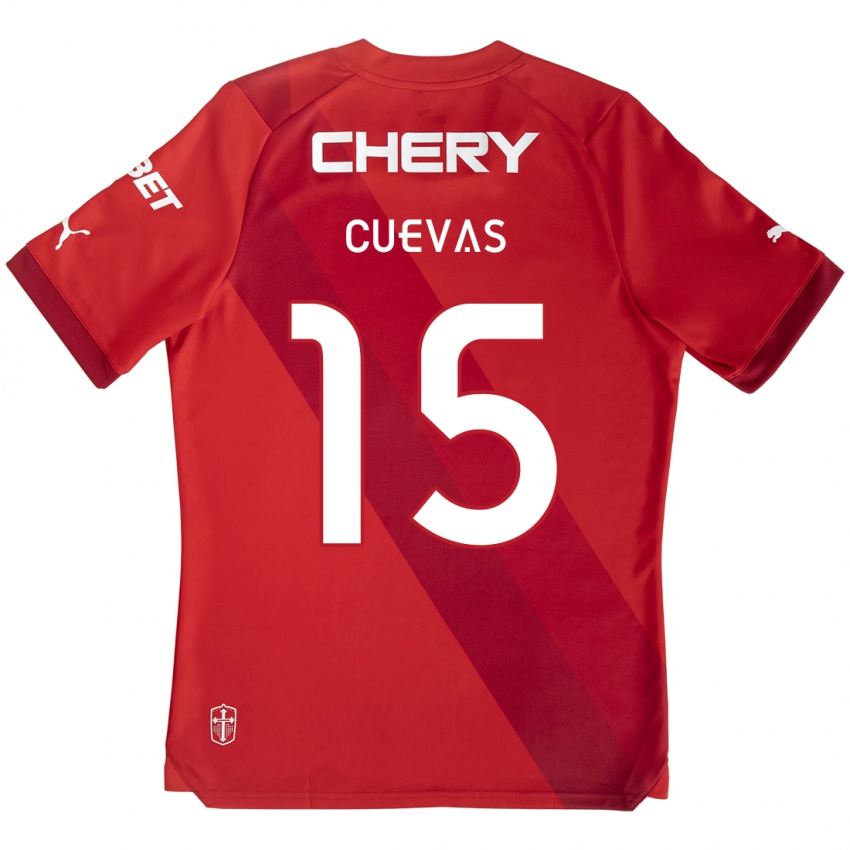 Bambino Maglia Cristian Cuevas #15 Rosso Bianco Kit Gara Away 2024/25 Maglietta