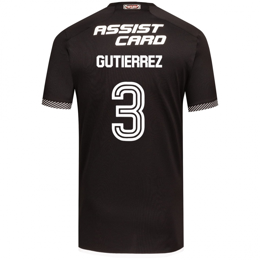 Bambino Maglia Daniel Gutiérrez #3 Nero Bianco Kit Gara Away 2024/25 Maglietta