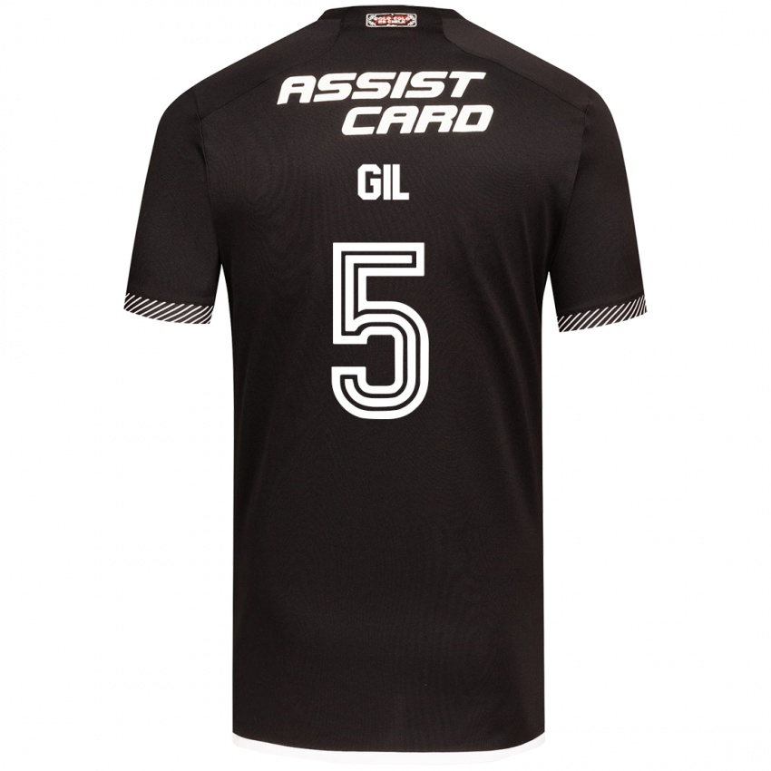 Bambino Maglia Leonardo Gil #5 Nero Bianco Kit Gara Away 2024/25 Maglietta