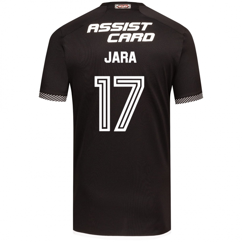 Bambino Maglia Ignacio Jara #17 Nero Bianco Kit Gara Away 2024/25 Maglietta