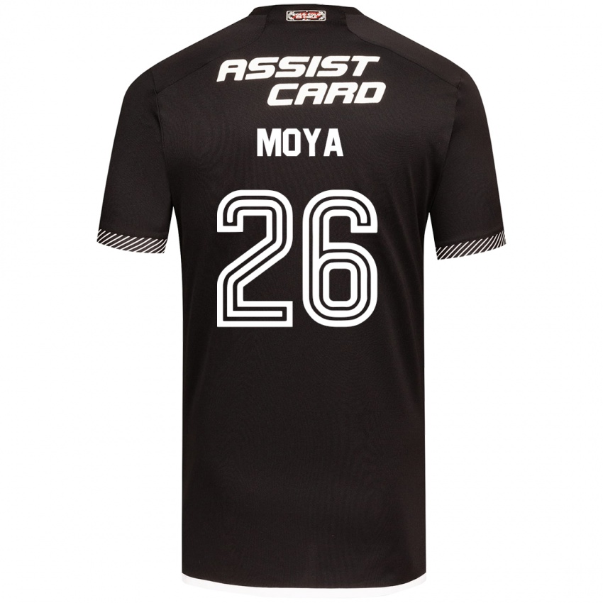 Bambino Maglia Matías Moya #26 Nero Bianco Kit Gara Away 2024/25 Maglietta