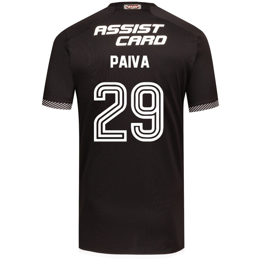 Bambino Maglia Guillermo Paiva #29 Nero Bianco Kit Gara Away 2024/25 Maglietta