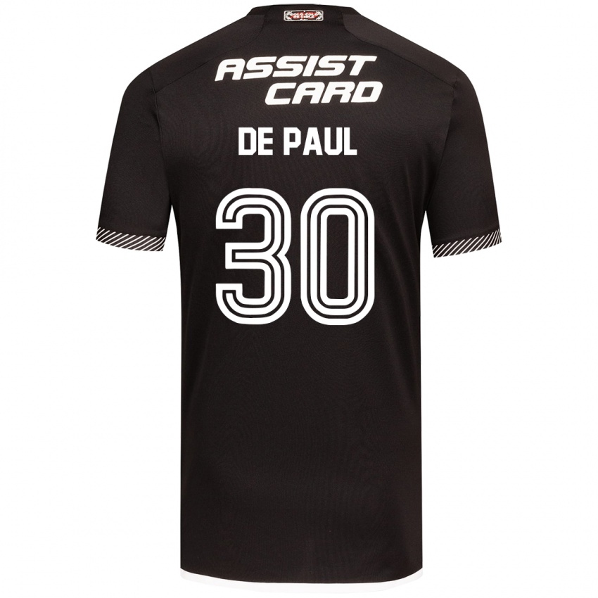 Bambino Maglia Fernando De Paul #30 Nero Bianco Kit Gara Away 2024/25 Maglietta