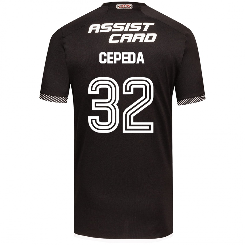 Bambino Maglia Lucas Cepeda #32 Nero Bianco Kit Gara Away 2024/25 Maglietta