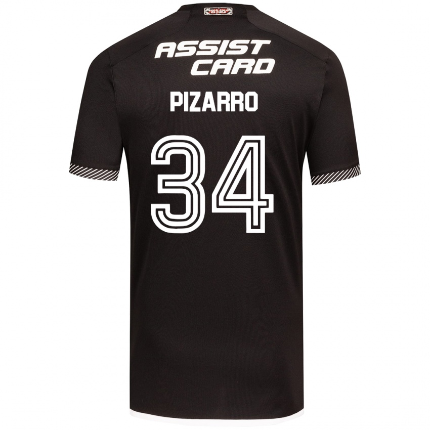 Bambino Maglia Vicente Pizarro #34 Nero Bianco Kit Gara Away 2024/25 Maglietta