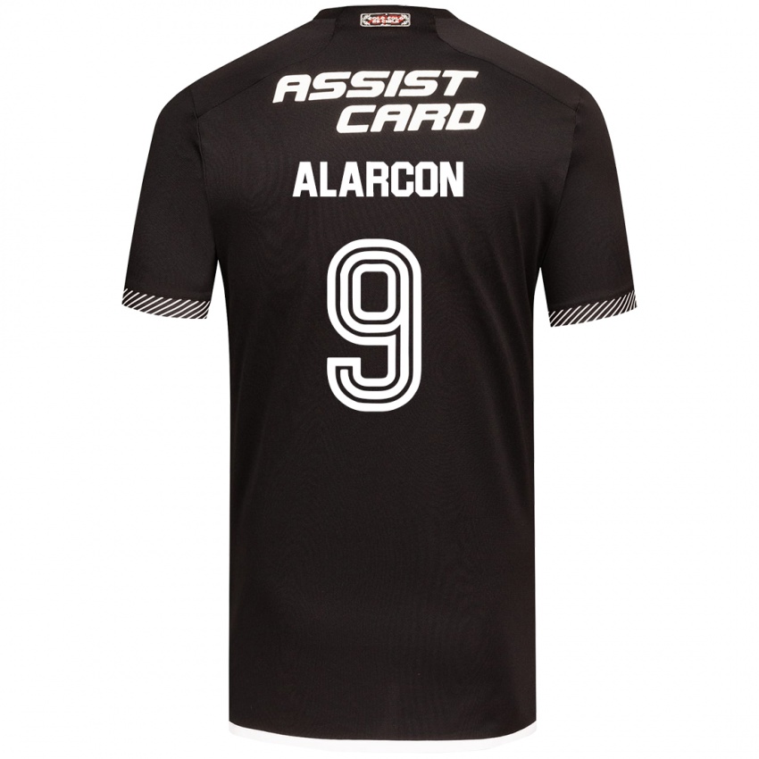 Bambino Maglia Cristian Alarcón #9 Nero Bianco Kit Gara Away 2024/25 Maglietta