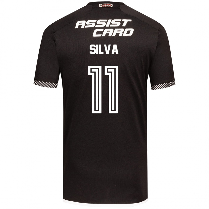 Bambino Maglia Martín Silva #11 Nero Bianco Kit Gara Away 2024/25 Maglietta