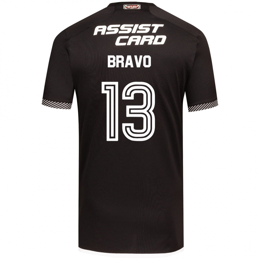 Bambino Maglia Santiago Bravo #13 Nero Bianco Kit Gara Away 2024/25 Maglietta