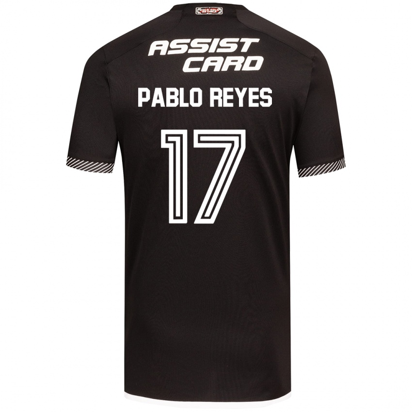 Bambino Maglia Juan Pablo Reyes #17 Nero Bianco Kit Gara Away 2024/25 Maglietta