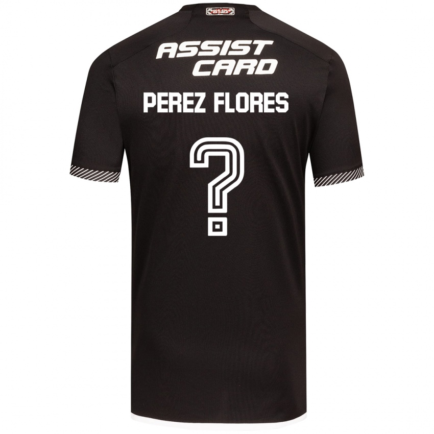 Bambino Maglia Benjamín Pérez Flores #0 Nero Bianco Kit Gara Away 2024/25 Maglietta