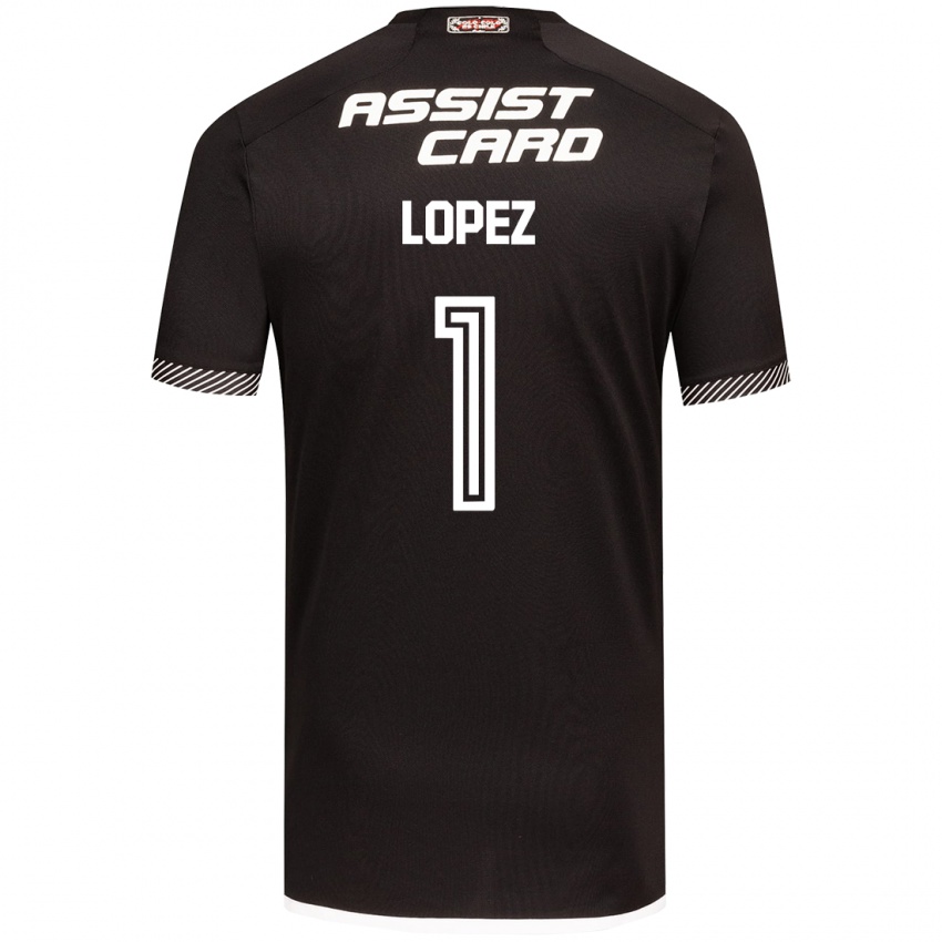 Bambino Maglia Yessenia López #1 Nero Bianco Kit Gara Away 2024/25 Maglietta