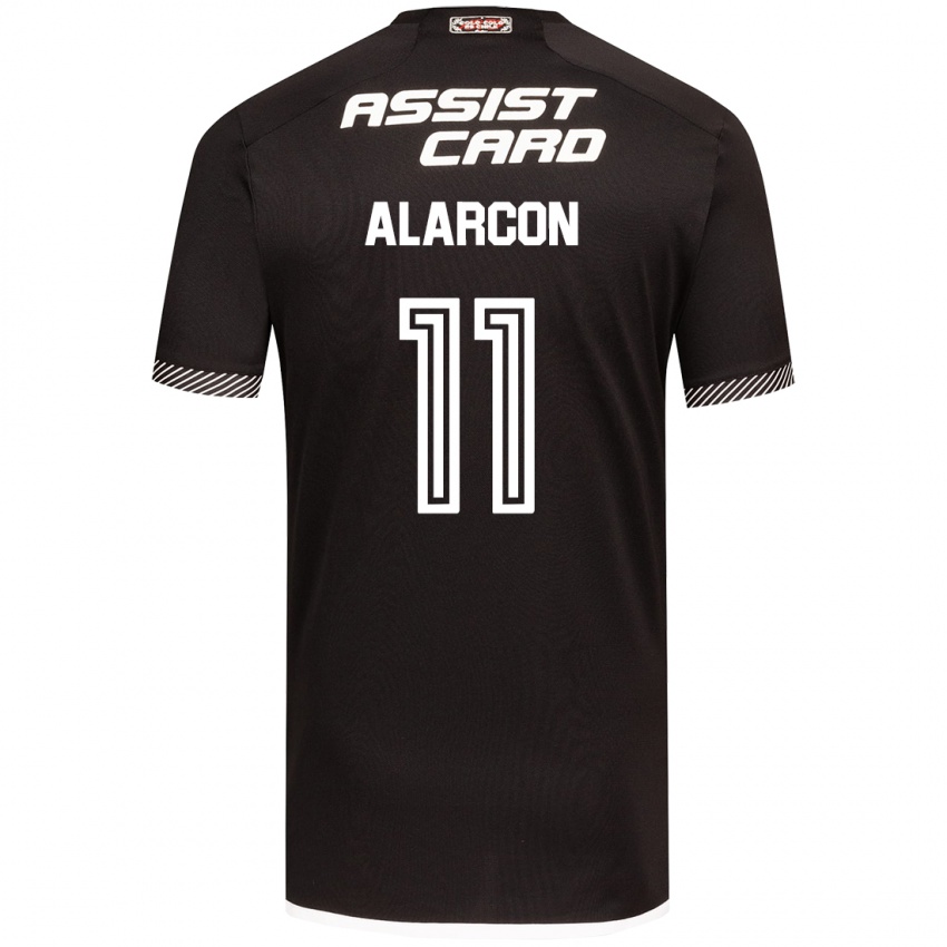 Bambino Maglia Antonia Alarcón #11 Nero Bianco Kit Gara Away 2024/25 Maglietta