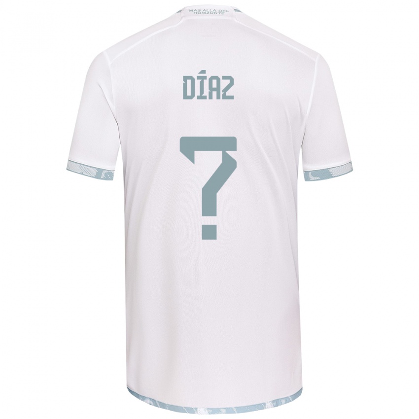 Bambino Maglia Antonio Díaz #0 Bianco Grigio Kit Gara Away 2024/25 Maglietta