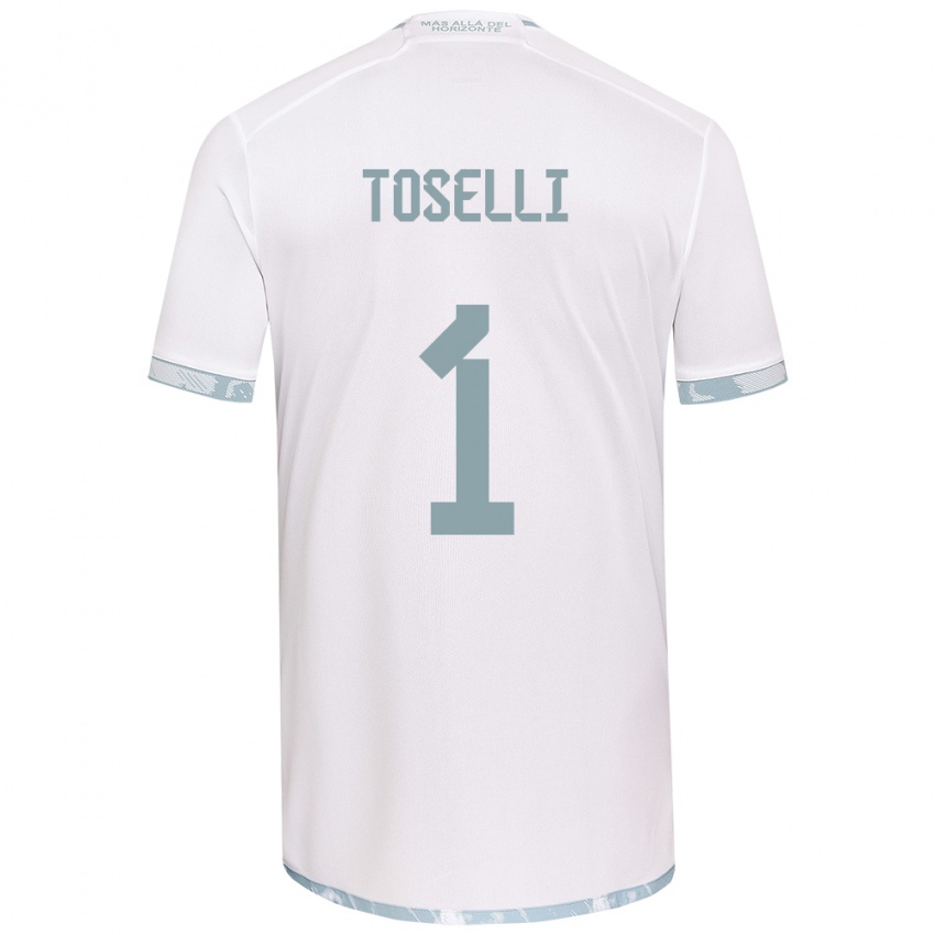 Bambino Maglia Cristopher Toselli #1 Bianco Grigio Kit Gara Away 2024/25 Maglietta