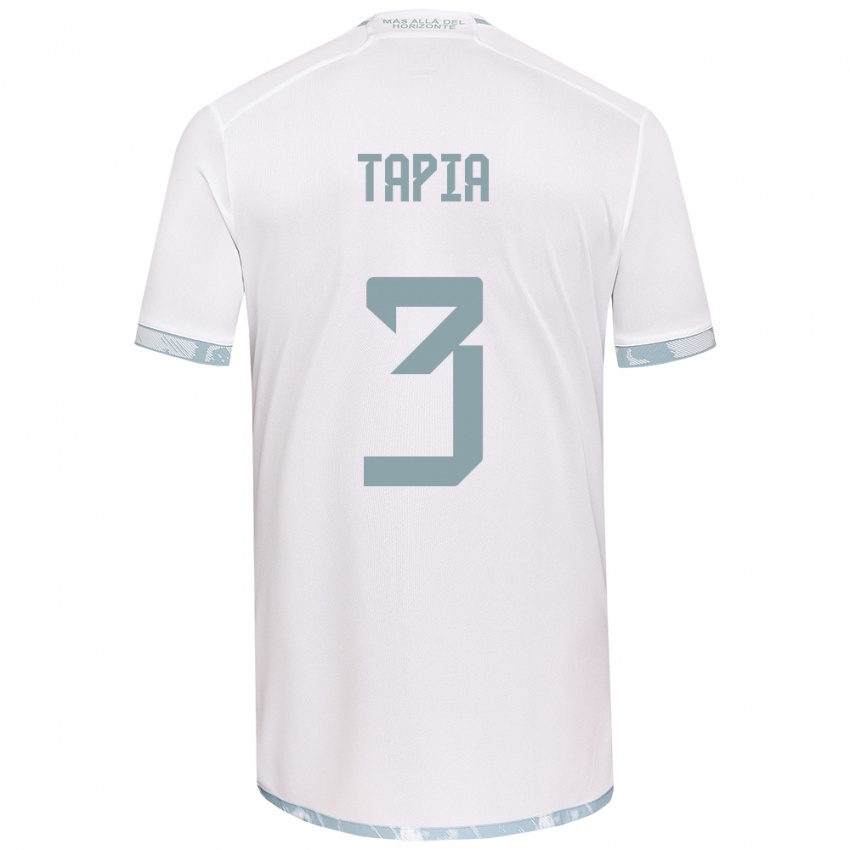 Bambino Maglia Ignacio Tapia #3 Bianco Grigio Kit Gara Away 2024/25 Maglietta