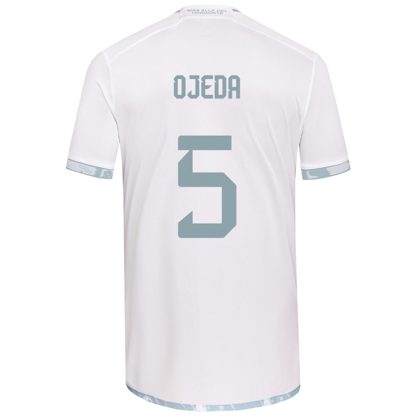 Bambino Maglia Emmanuel Ojeda #5 Bianco Grigio Kit Gara Away 2024/25 Maglietta