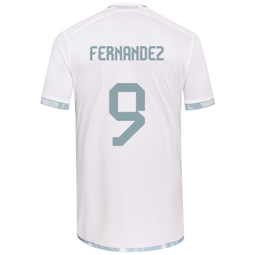 Bambino Maglia Leandro Fernández #9 Bianco Grigio Kit Gara Away 2024/25 Maglietta