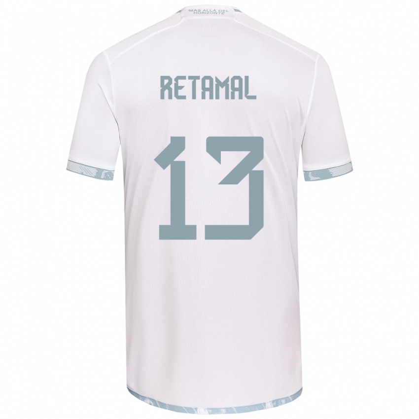 Bambino Maglia David Retamal #13 Bianco Grigio Kit Gara Away 2024/25 Maglietta