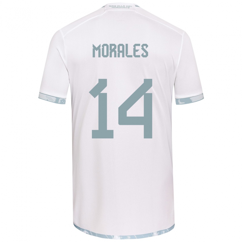 Bambino Maglia Marcelo Morales #14 Bianco Grigio Kit Gara Away 2024/25 Maglietta