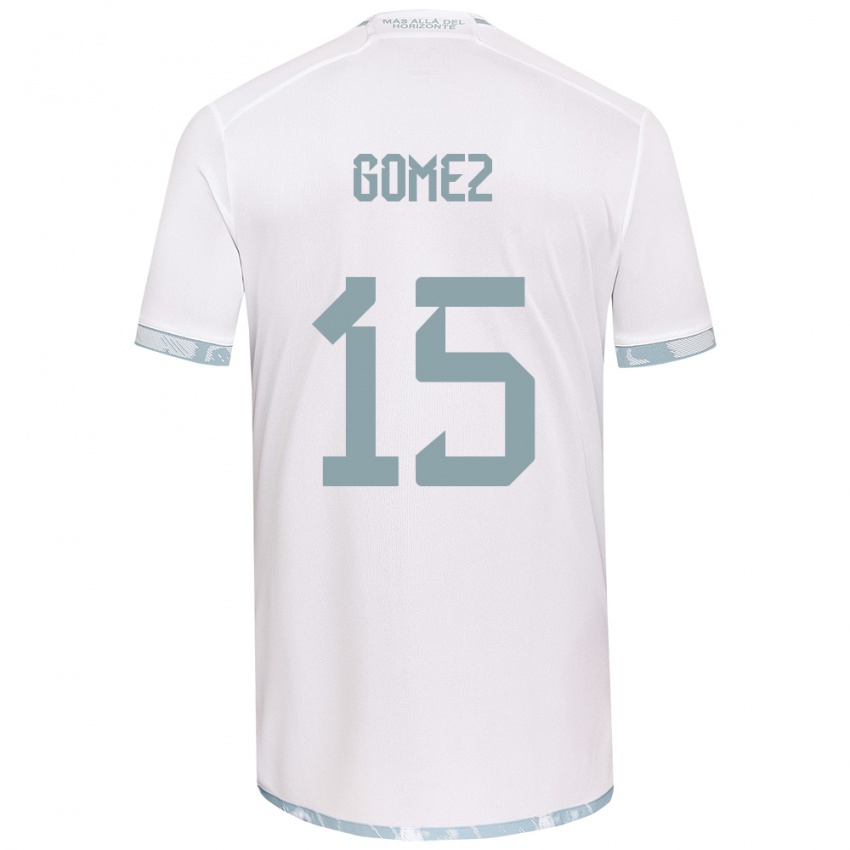 Bambino Maglia Juan Pablo Gómez #15 Bianco Grigio Kit Gara Away 2024/25 Maglietta