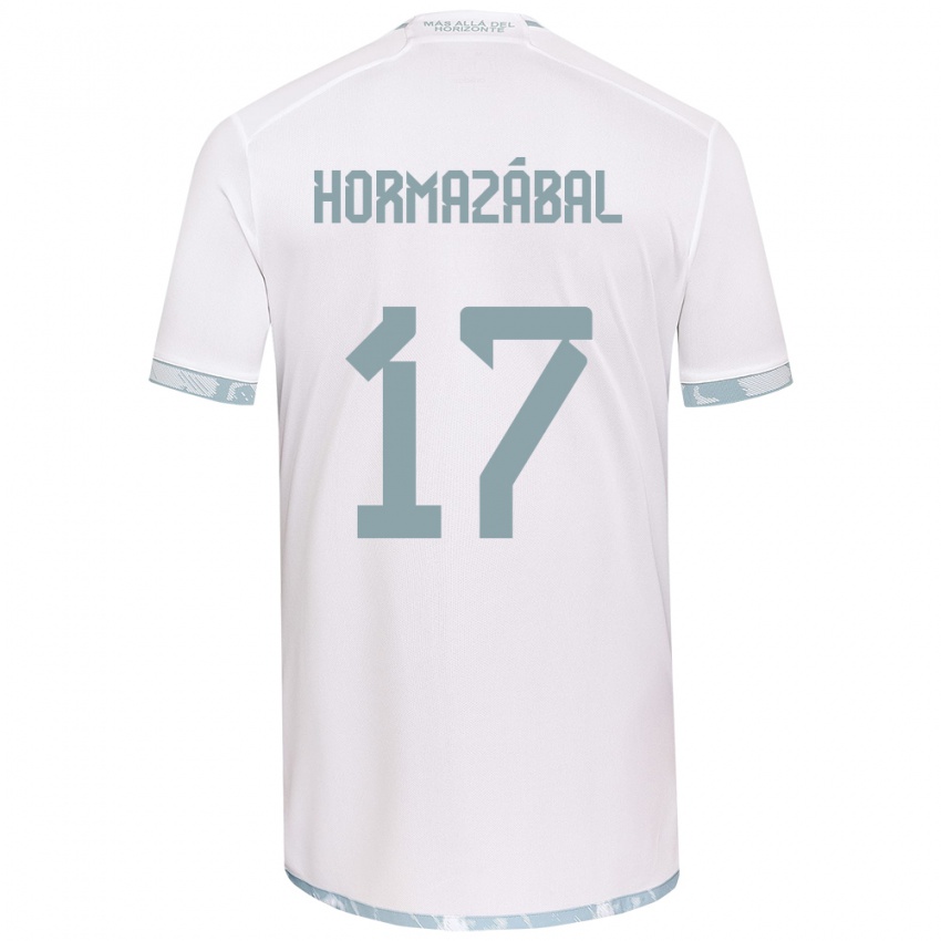 Bambino Maglia Fabián Hormazábal #17 Bianco Grigio Kit Gara Away 2024/25 Maglietta