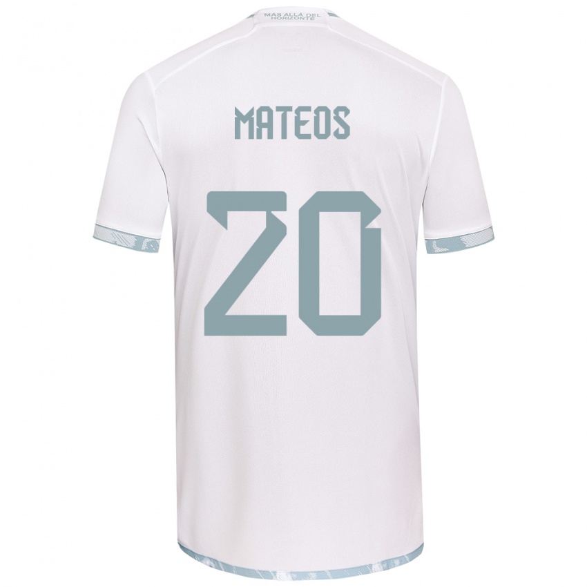 Bambino Maglia Federico Mateos #20 Bianco Grigio Kit Gara Away 2024/25 Maglietta