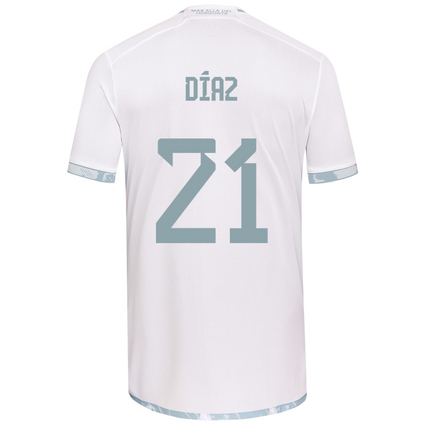 Bambino Maglia Marcelo Díaz #21 Bianco Grigio Kit Gara Away 2024/25 Maglietta