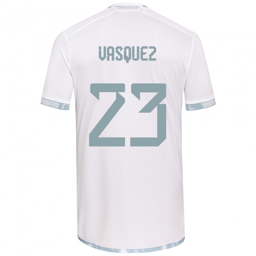 Bambino Maglia Ignacio Vásquez #23 Bianco Grigio Kit Gara Away 2024/25 Maglietta