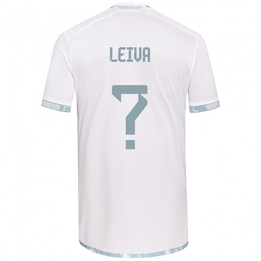 Bambino Maglia Sergio Leiva #0 Bianco Grigio Kit Gara Away 2024/25 Maglietta