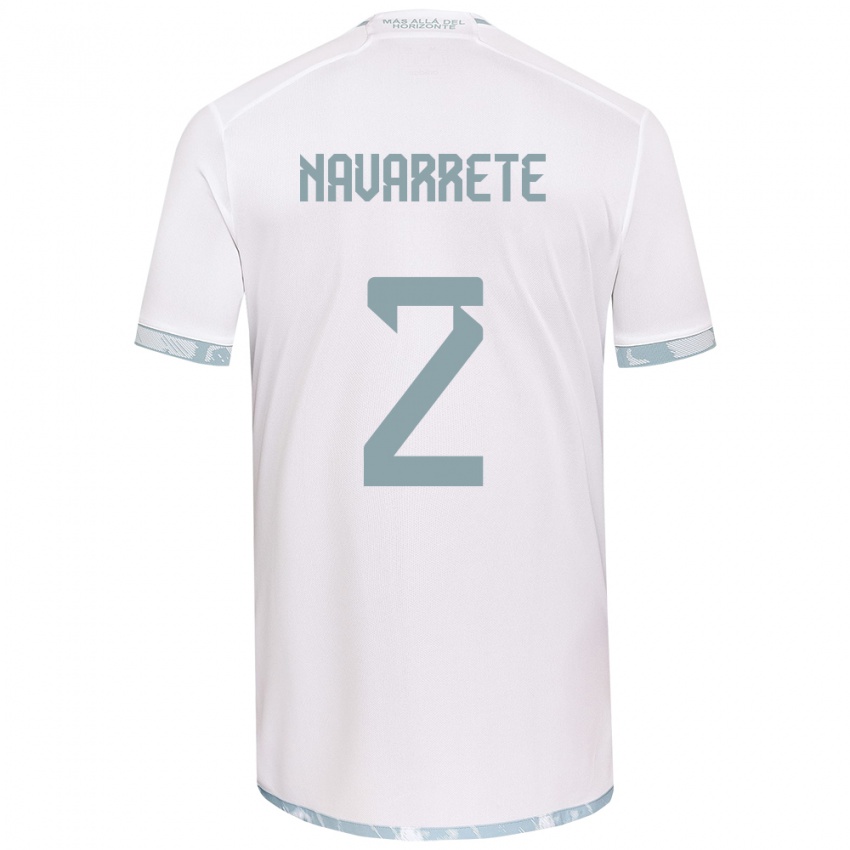 Bambino Maglia Daniel Navarrete #2 Bianco Grigio Kit Gara Away 2024/25 Maglietta