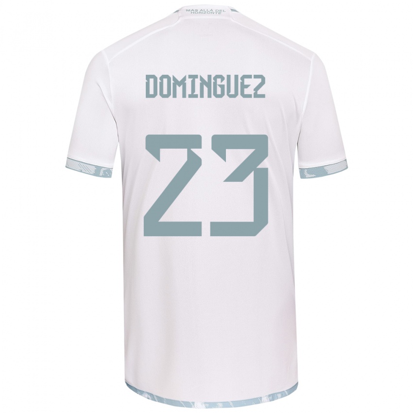 Bambino Maglia Nery Domínguez #23 Bianco Grigio Kit Gara Away 2024/25 Maglietta