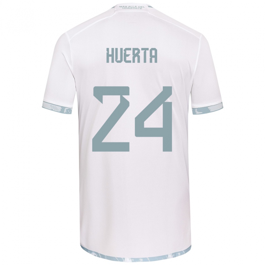 Bambino Maglia Renato Huerta #24 Bianco Grigio Kit Gara Away 2024/25 Maglietta