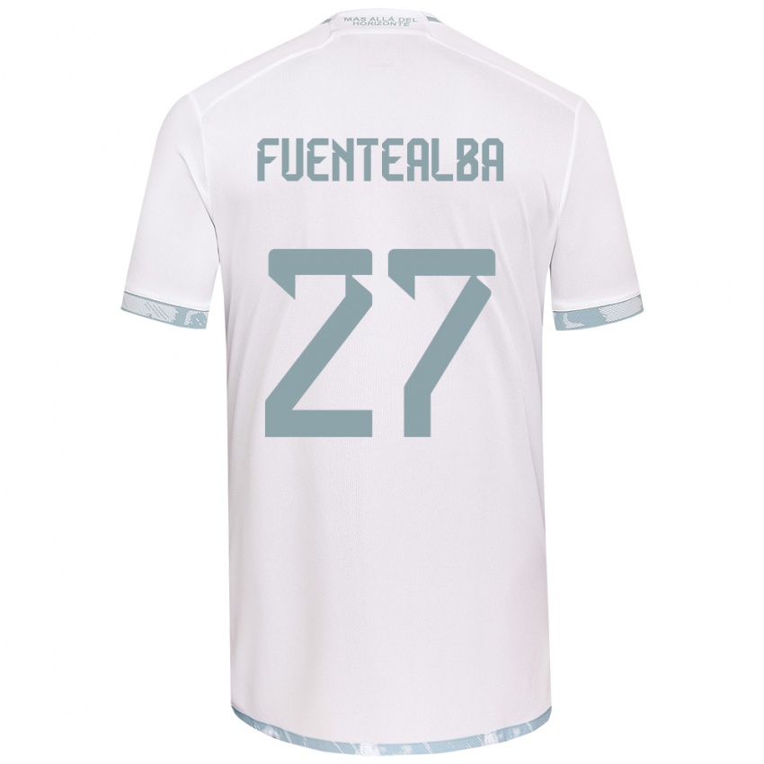 Bambino Maglia Jeison Fuentealba #27 Bianco Grigio Kit Gara Away 2024/25 Maglietta