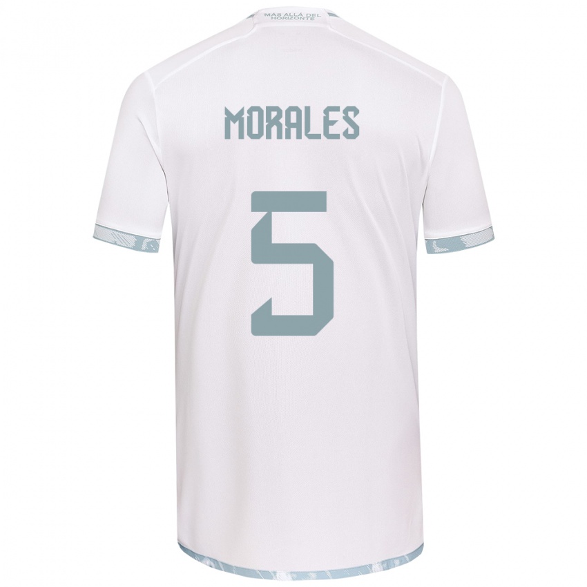 Bambino Maglia Mariana Morales #5 Bianco Grigio Kit Gara Away 2024/25 Maglietta