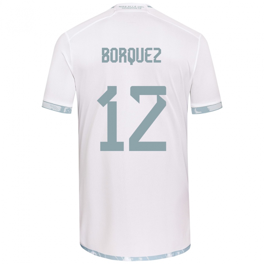 Bambino Maglia Gabriela Bórquez #12 Bianco Grigio Kit Gara Away 2024/25 Maglietta