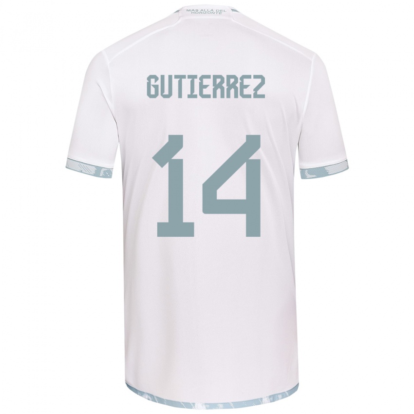 Bambino Maglia Ana Gutiérrez #14 Bianco Grigio Kit Gara Away 2024/25 Maglietta