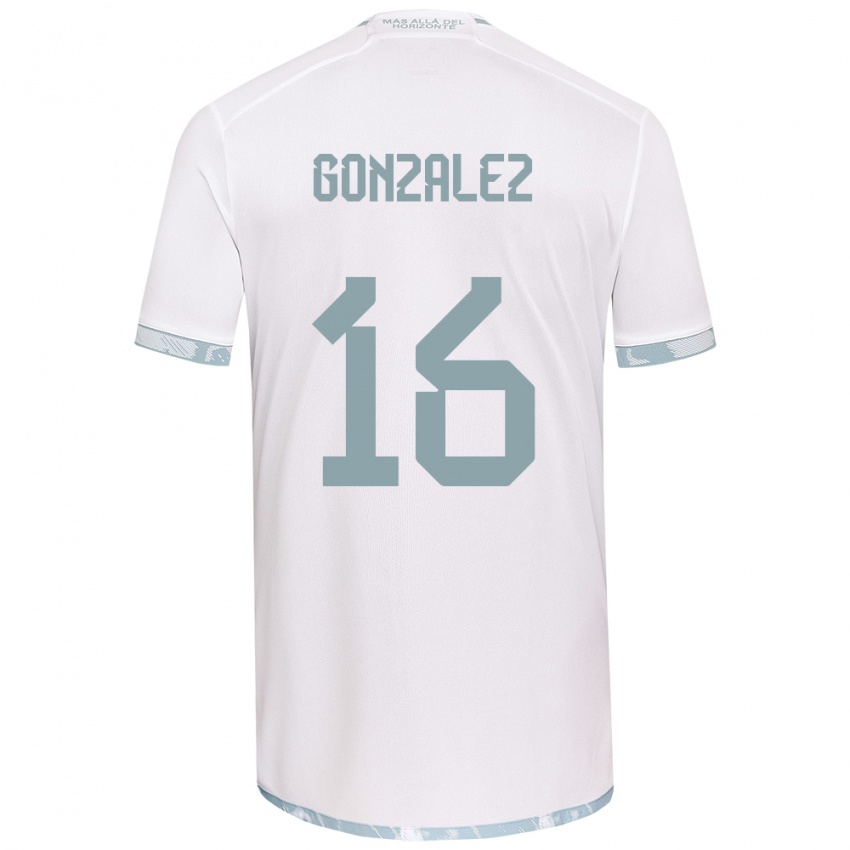 Bambino Maglia Monserratt González #16 Bianco Grigio Kit Gara Away 2024/25 Maglietta