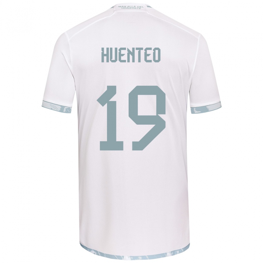 Bambino Maglia Yessenia Huenteo #19 Bianco Grigio Kit Gara Away 2024/25 Maglietta